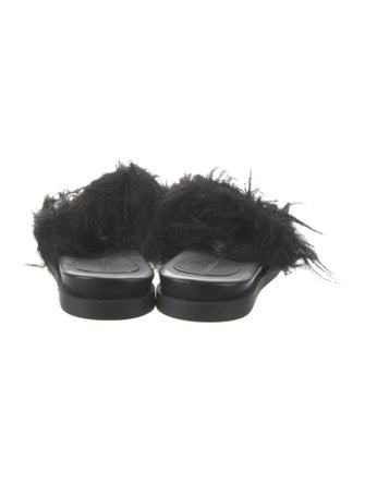 Simone Rocha Fur Beaded Accents Slides