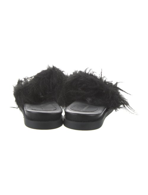 Simone Rocha Fur Beaded Accents Slides