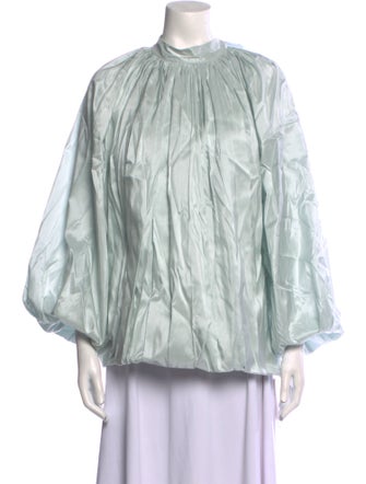 Simone Rocha Silk Mock Neck Blouse