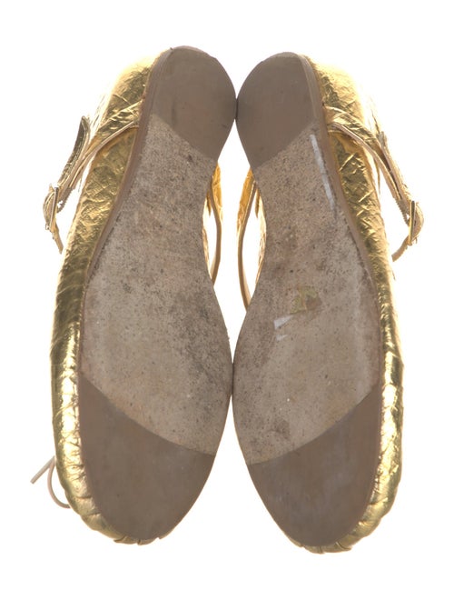 Simone Rocha Leather Pleated Accents Mary Jane Flats