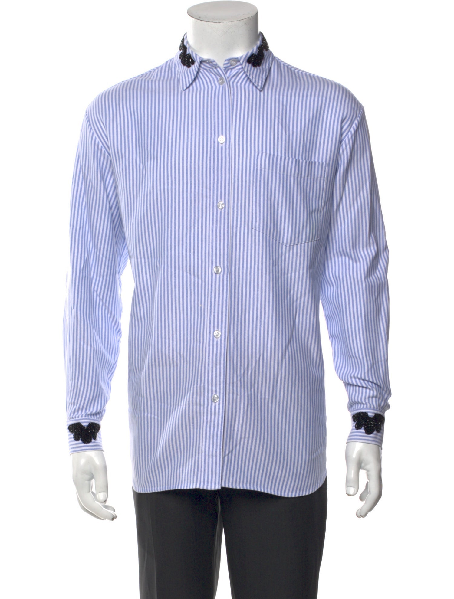 Simone Rocha Striped Long Sleeve Dress Shirt