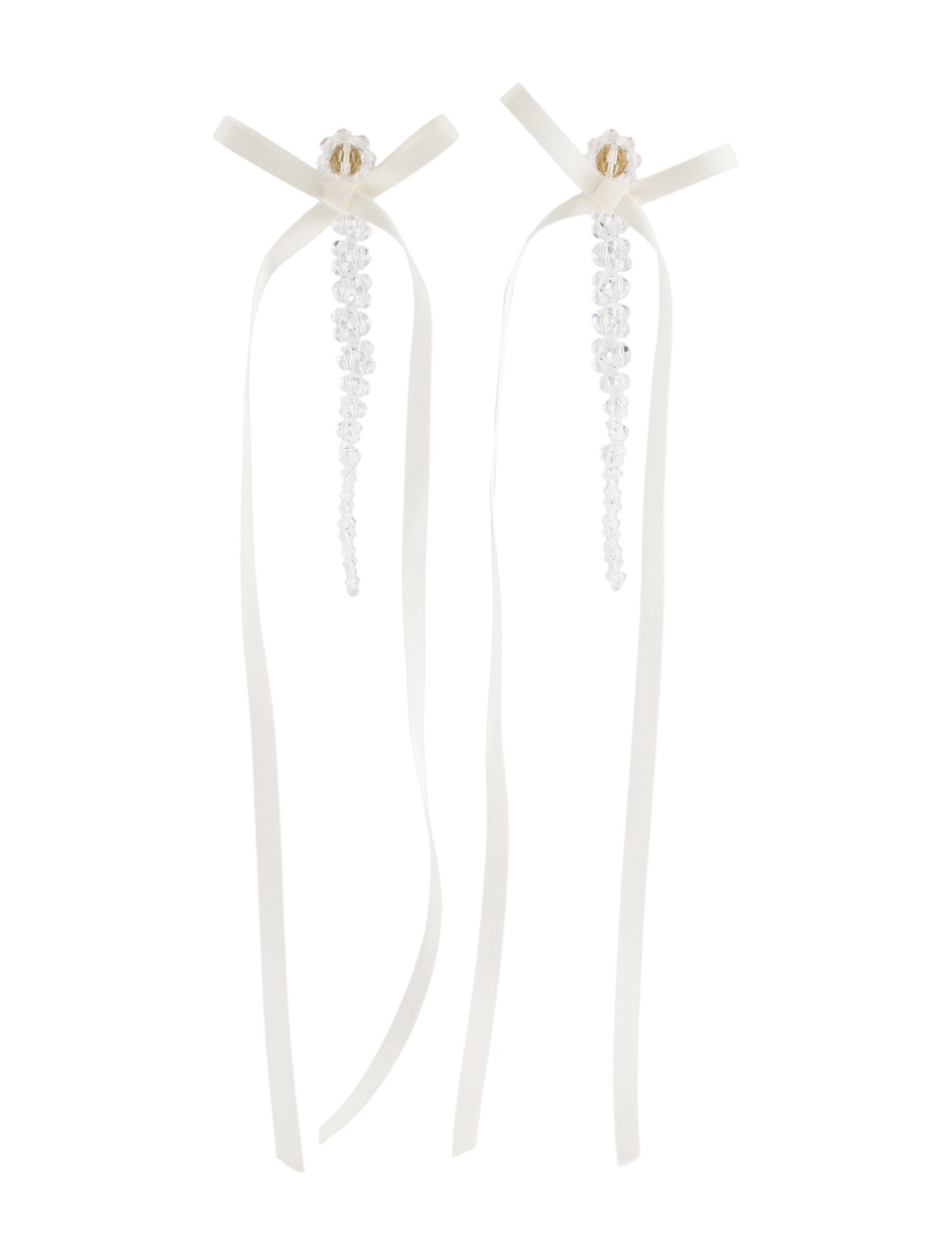 Simone Rocha Bow Embellished Crystal Drop Earrings