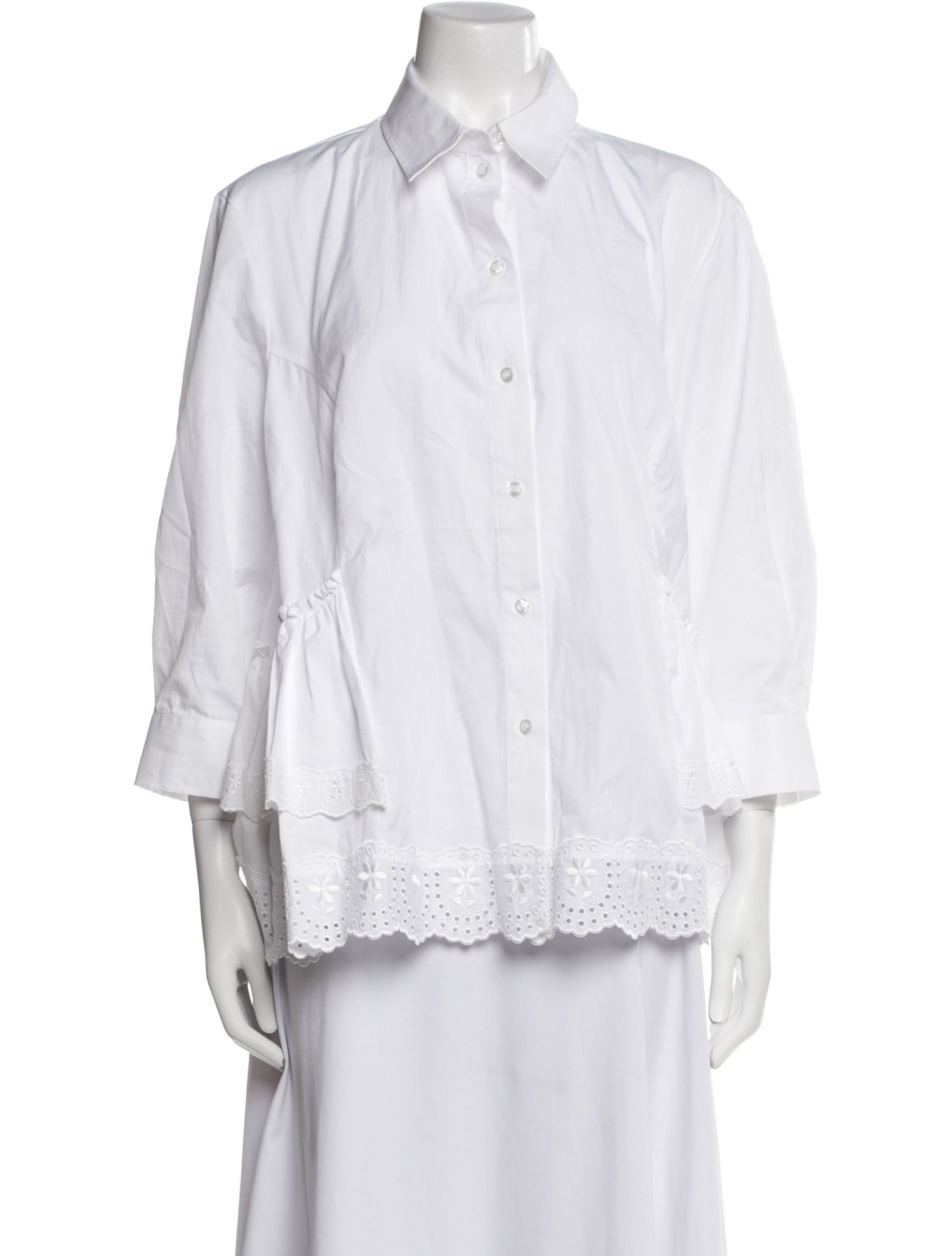 Simone Rocha Three-Quarter Sleeve Button-Up Top
