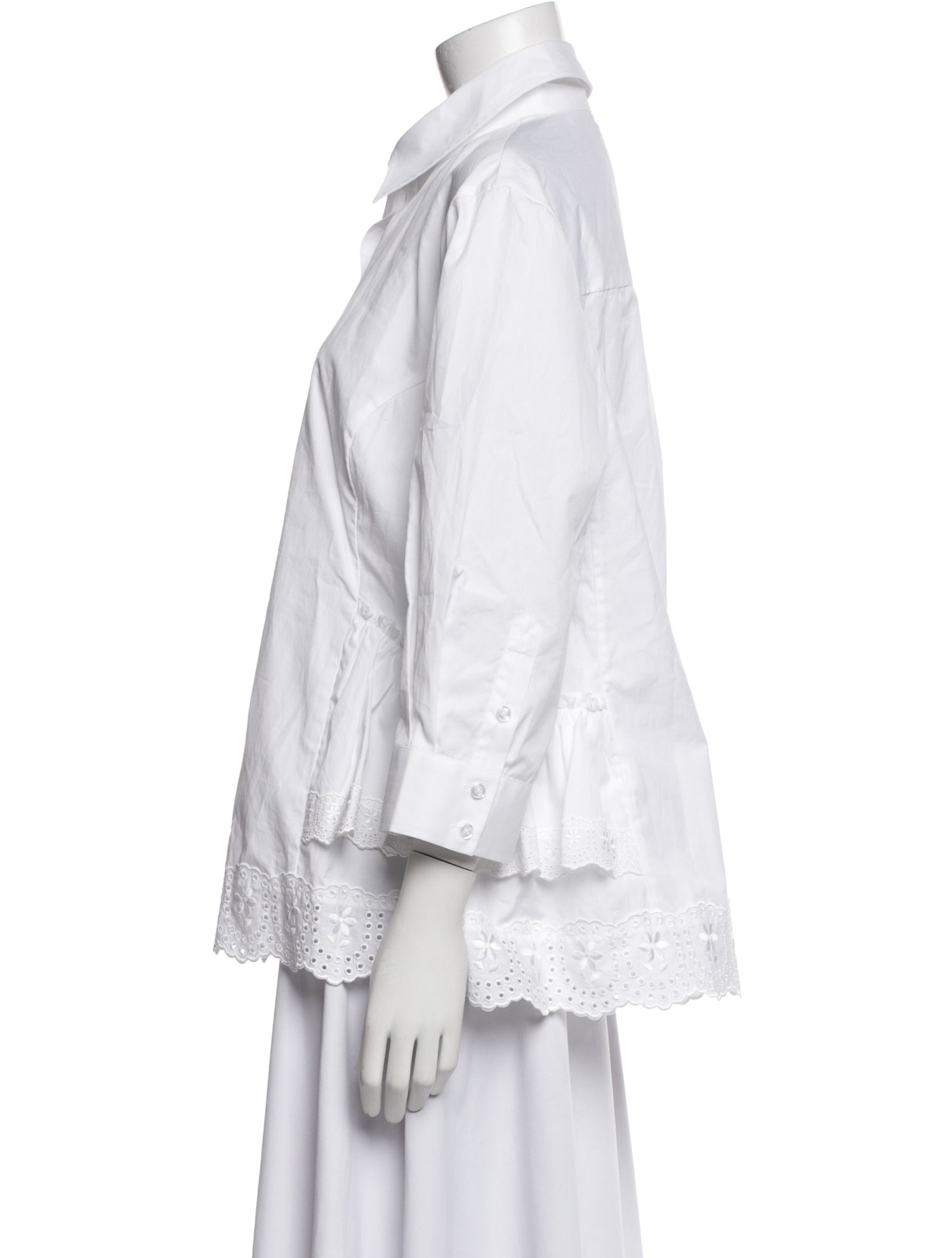 Simone Rocha Three-Quarter Sleeve Button-Up Top