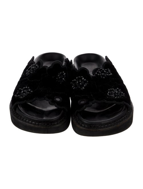 Simone Rocha Velvet Beaded Accents Slides