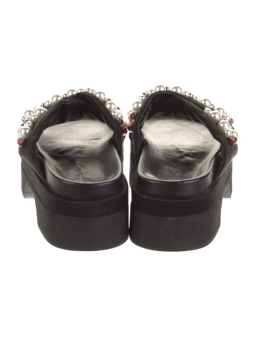 Simone Rocha Satin Crystal Embellishments Slides