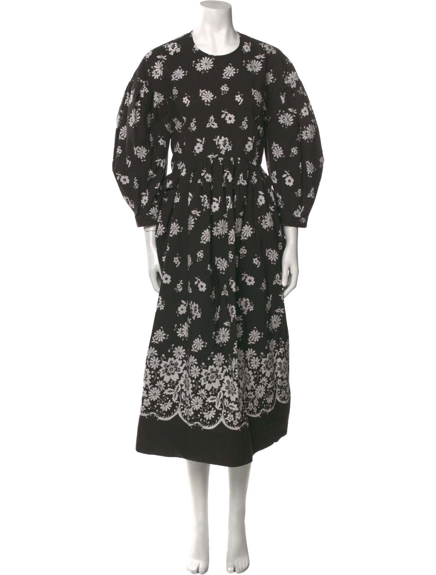 Simone Rocha Floral Print Midi Length Dress