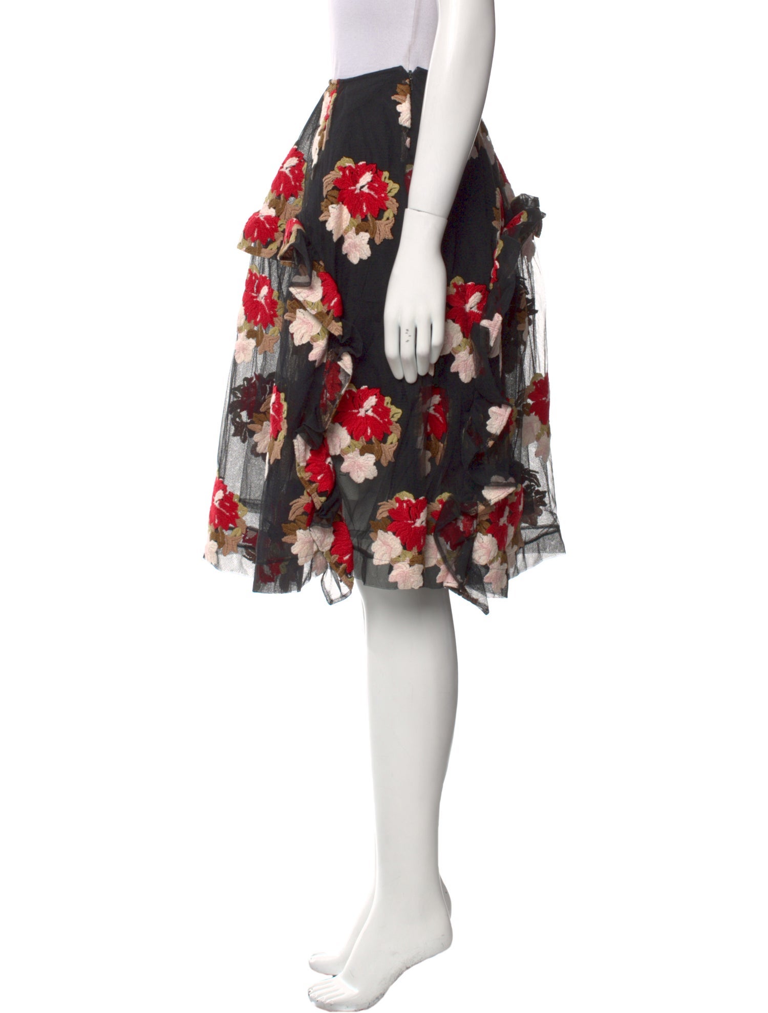 Simone Rocha Floral Print Knee-Length Skirt