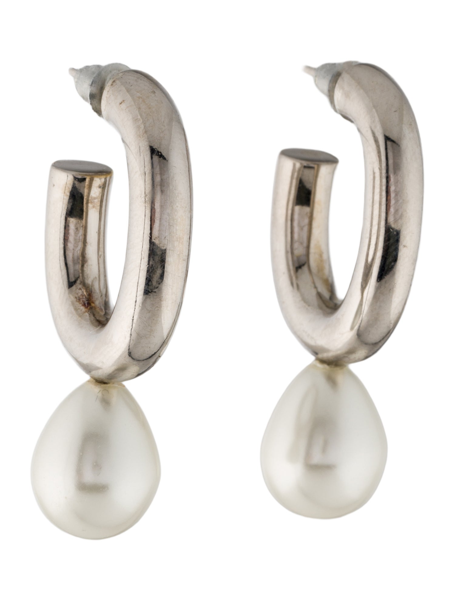 Simone Rocha Faux Pearl Egg Hoop Earrings