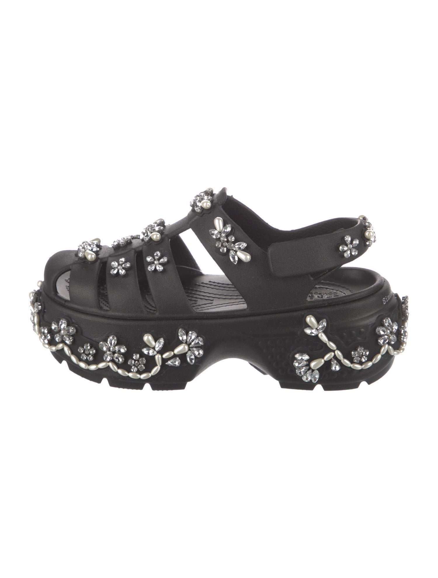 Simone Rocha Rubber Crystal Embellishments Slingback Sandals