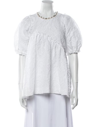 Simone Rocha Crew Neck Short Sleeve Blouse