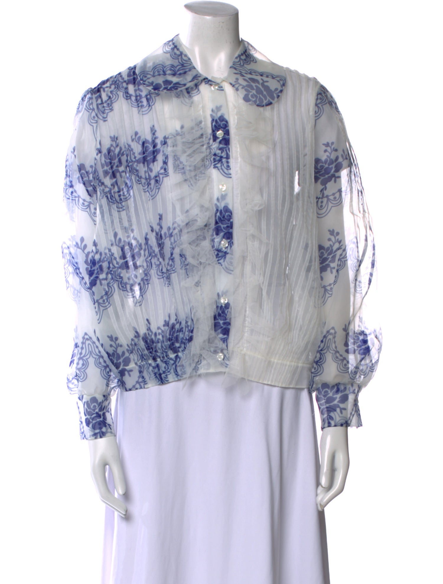 Simone Rocha Tie-Dye Print Long Sleeve Blouse w/ Tags