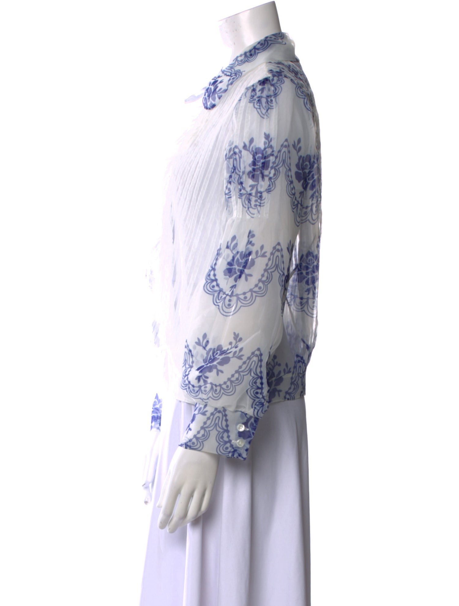Simone Rocha Tie-Dye Print Long Sleeve Blouse w/ Tags