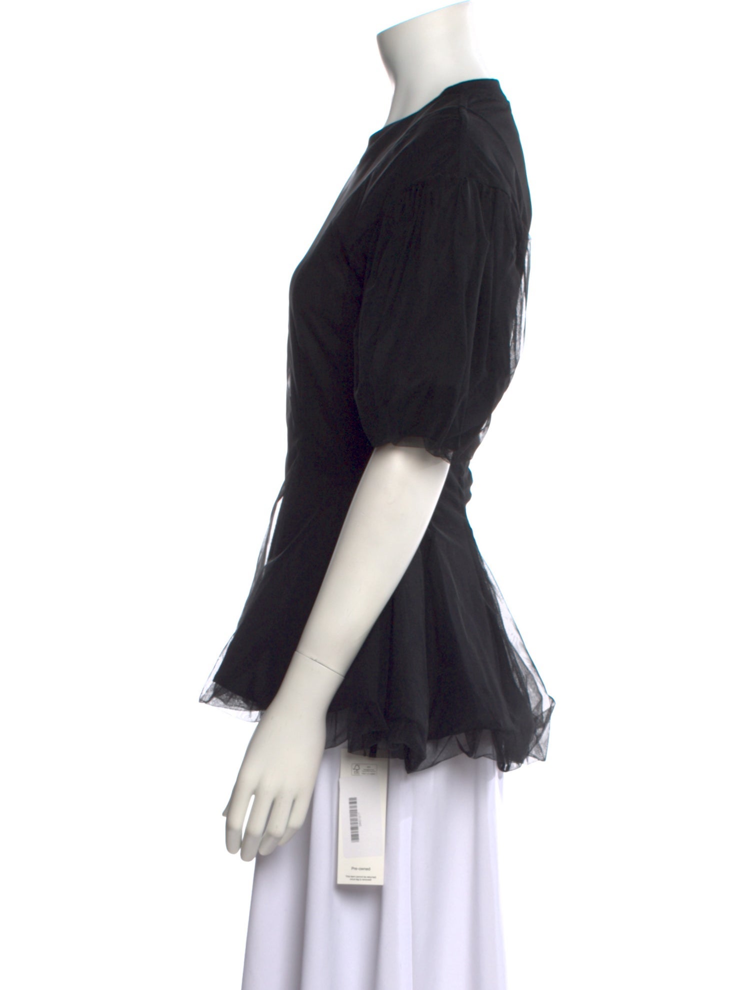 Simone Rocha Crew Neck Short Sleeve Button-Up Top