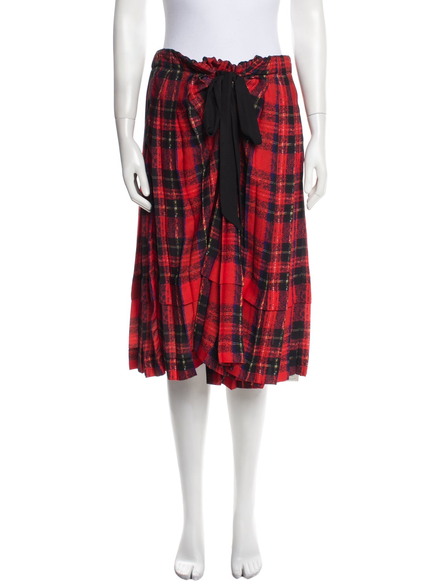 Simone Rocha Plaid Print Knee-Length Skirt