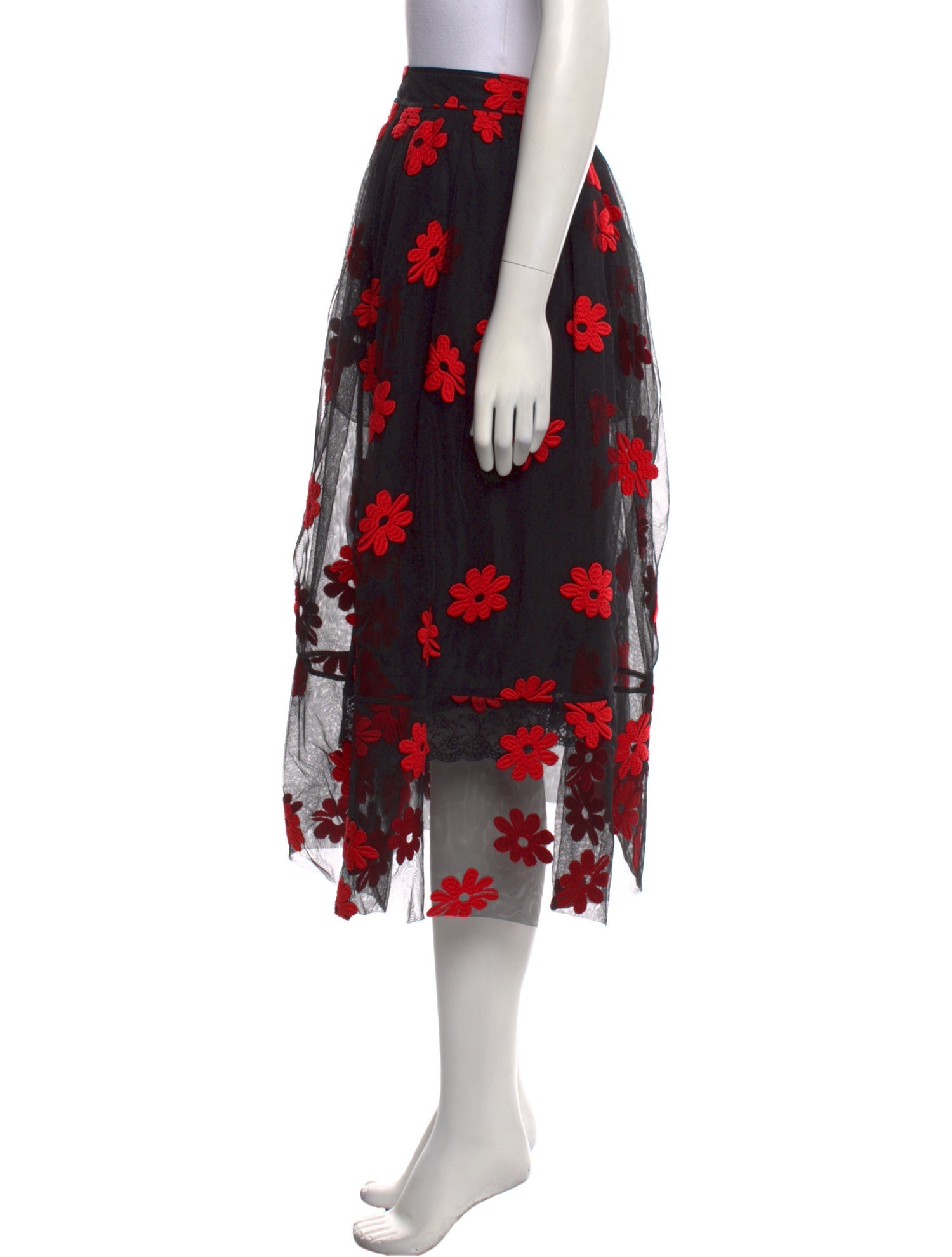 Simone Rocha Floral Print Midi Length Skirt