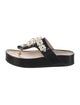 Simone Rocha Patent Leather Beaded Accents Flip Flops