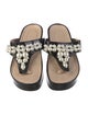 Simone Rocha Patent Leather Beaded Accents Flip Flops