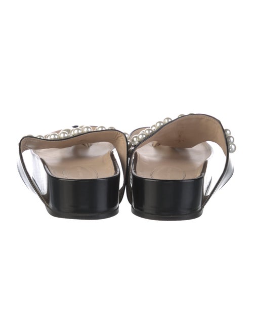 Simone Rocha Patent Leather Beaded Accents Flip Flops