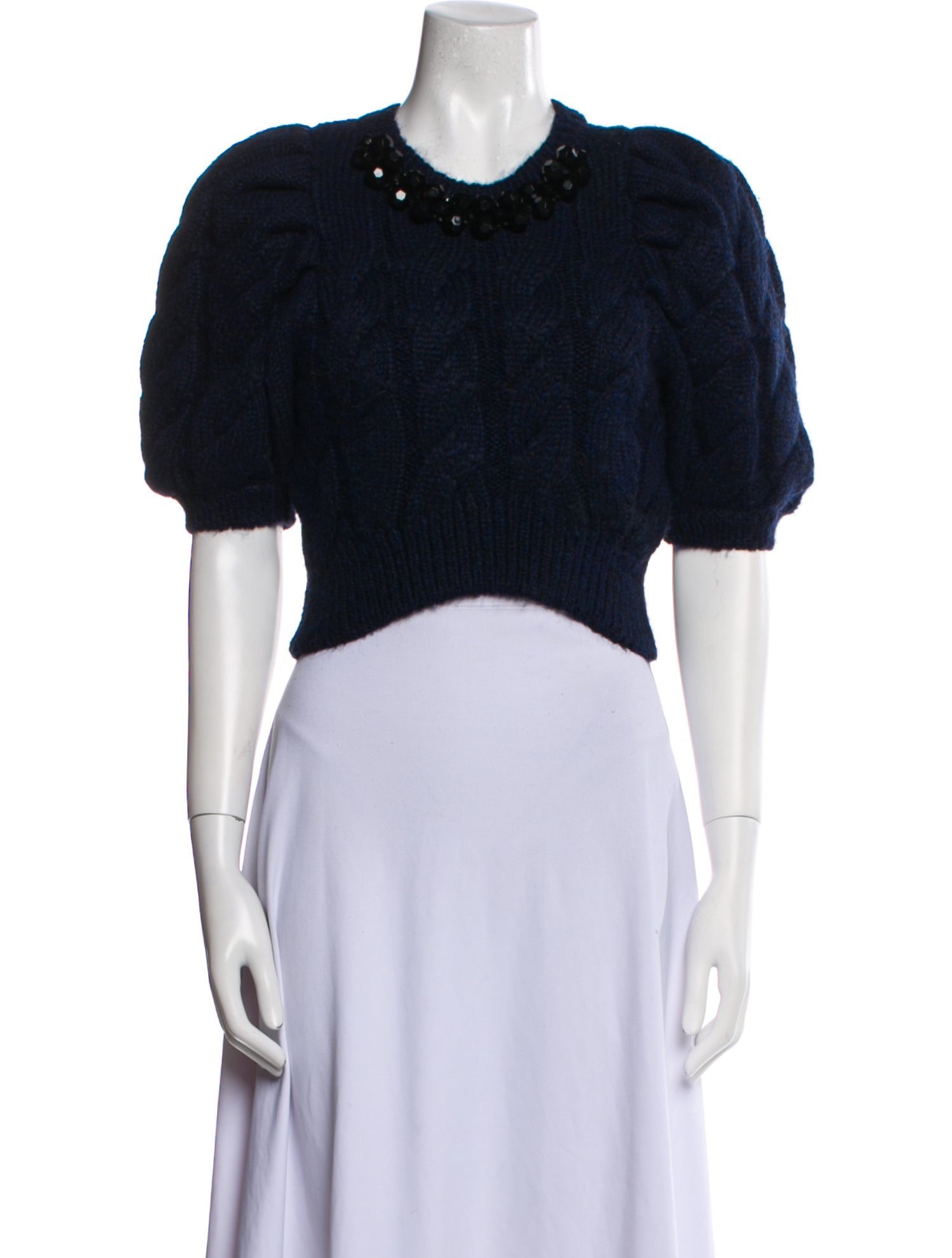 Simone Rocha Crew Neck Short Sleeve Crop Top