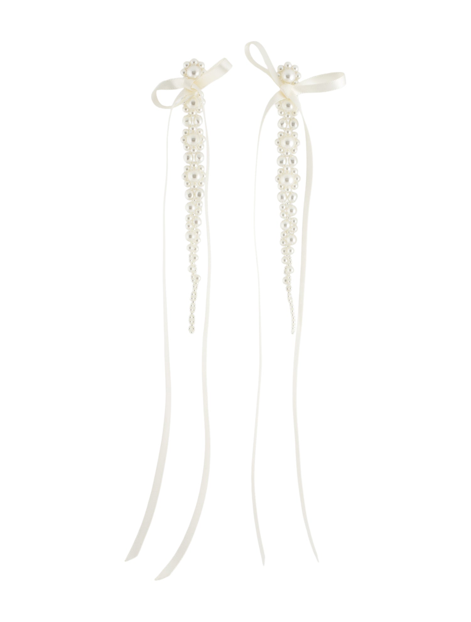 Simone Rocha Faux Pearl & Ribbon Bow Drop Earrings