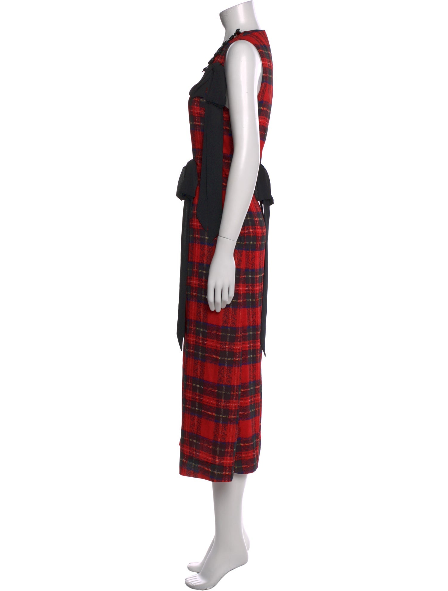 Simone Rocha Plaid Print Long Dress
