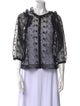 Simone Rocha Nylon Lace Pattern Button-Up Top