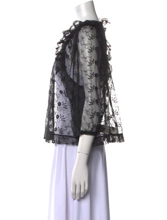 Simone Rocha Nylon Lace Pattern Button-Up Top