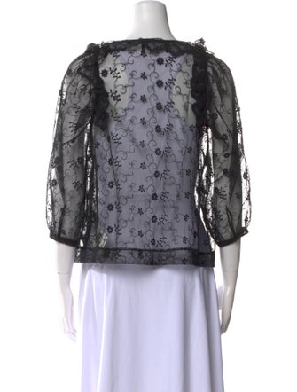 Simone Rocha Nylon Lace Pattern Button-Up Top