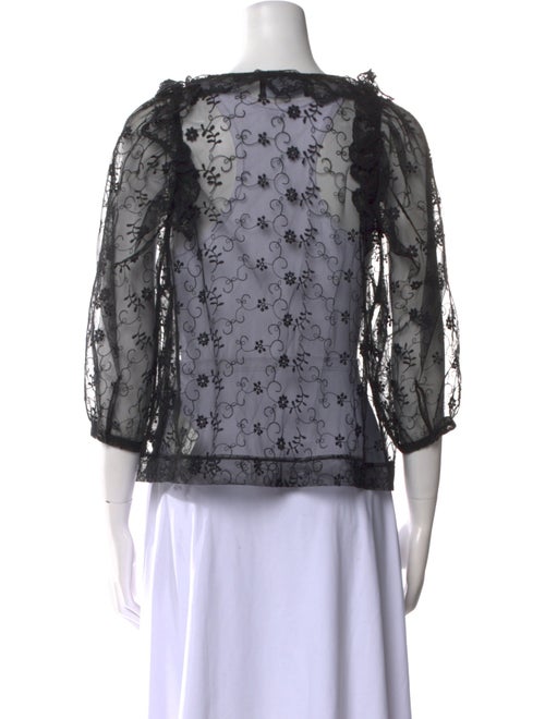 Simone Rocha Nylon Lace Pattern Button-Up Top