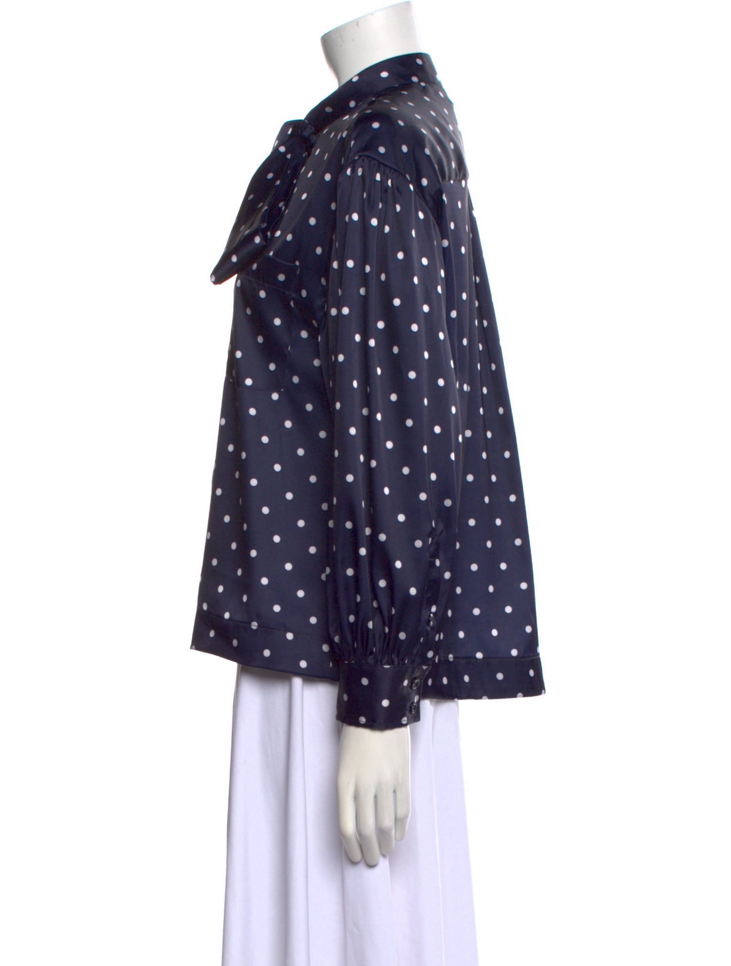 Simone Rocha Polka Dot Print Long Sleeve Button-Up Top