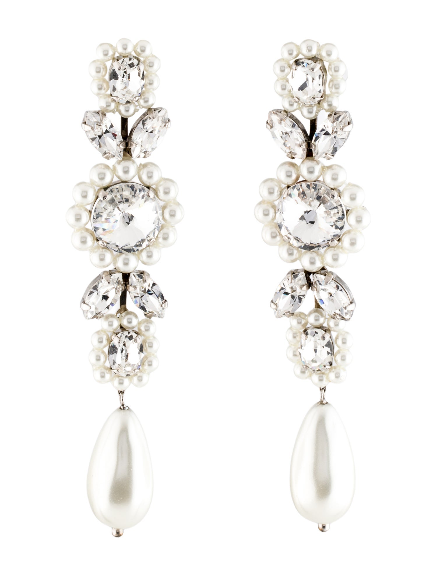Simone Rocha Faux Pearl & Crystal Drop Earrings
