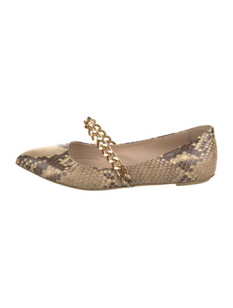 Simone Rocha Embossed Leather Animal Print Ballet Flats