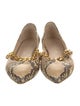 Simone Rocha Embossed Leather Animal Print Ballet Flats