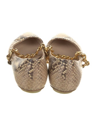 Simone Rocha Embossed Leather Animal Print Ballet Flats