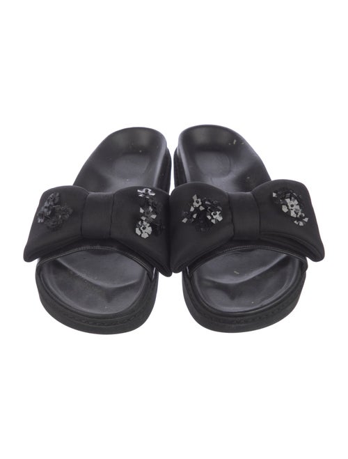 Simone Rocha Leather Bow Accents Slides