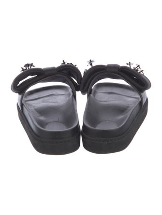 Simone Rocha Leather Bow Accents Slides