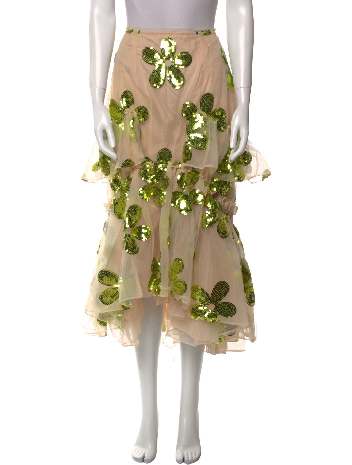 Simone Rocha Floral Print Midi Length Skirt