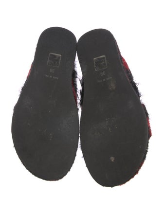 Simone Rocha Tweed Pattern Beaded Accents Slides