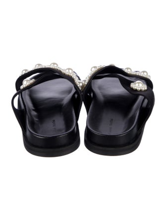 Simone Rocha Faux Pearl Accents Satin Slides