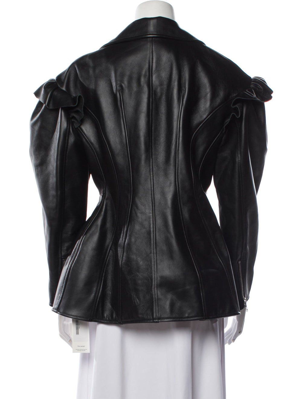 Simone Rocha Leather Biker Jacket Black Pointed C… - image 3