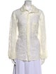 Simone Rocha Lace Pattern Long Sleeve Button-Up Top