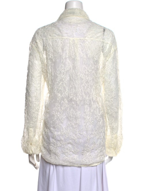 Simone Rocha Lace Pattern Long Sleeve Button-Up Top
