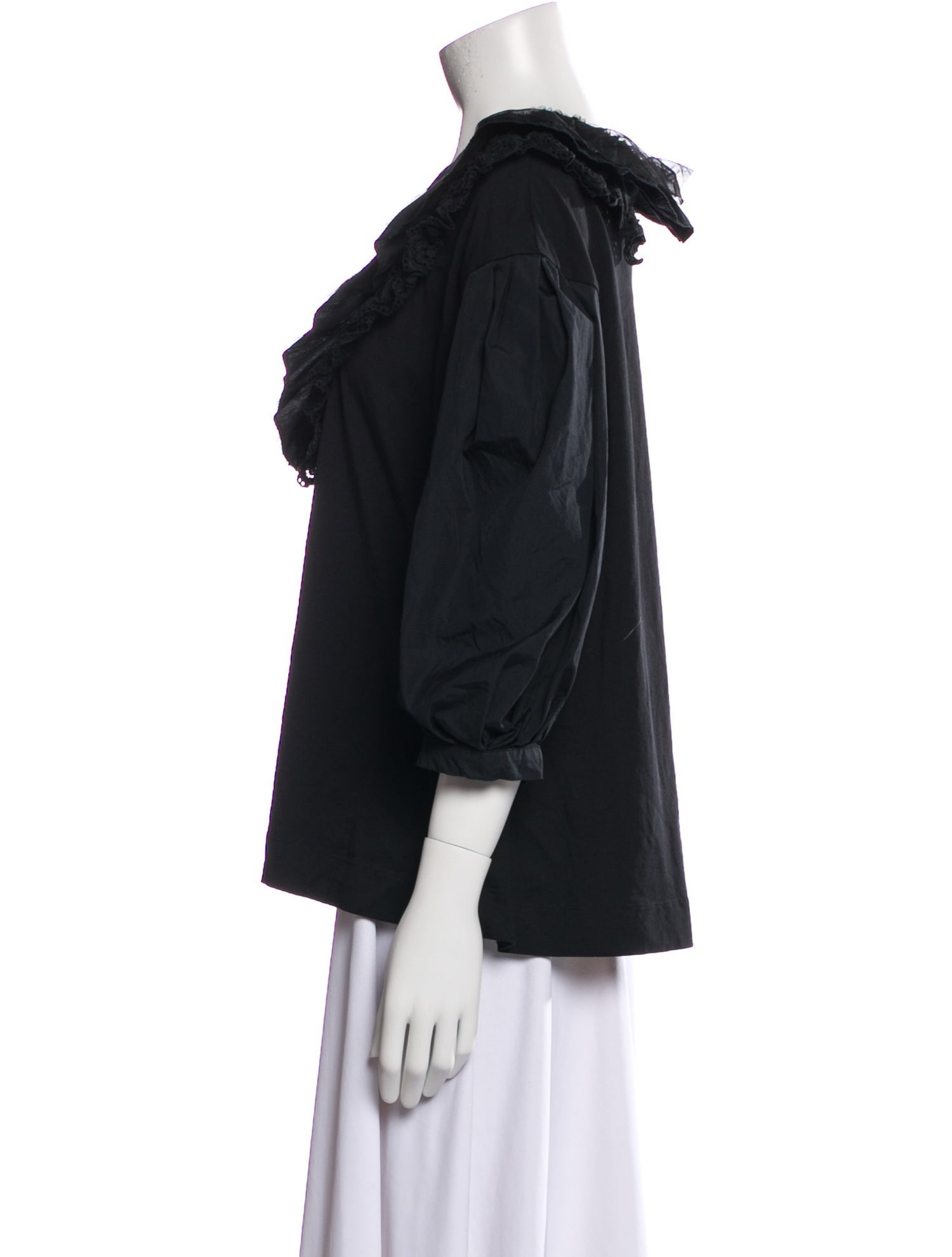 Simone Rocha Bateau Neckline Three-Quarter Sleeve Blouse