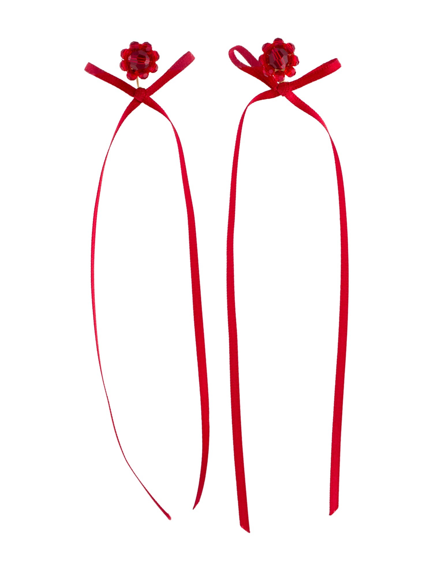 Simone Rocha Bead & Ribbon Bow Drop Earrings