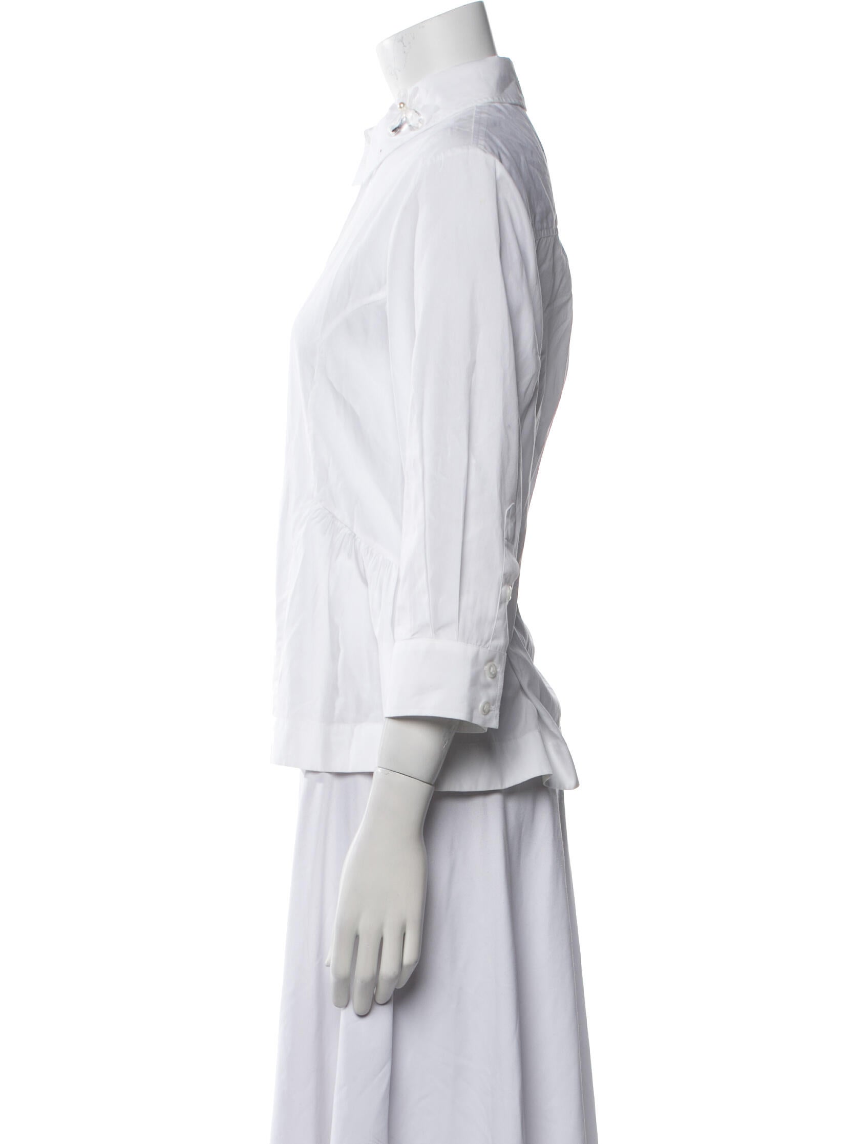Simone Rocha Three-Quarter Sleeve Button-Up Top