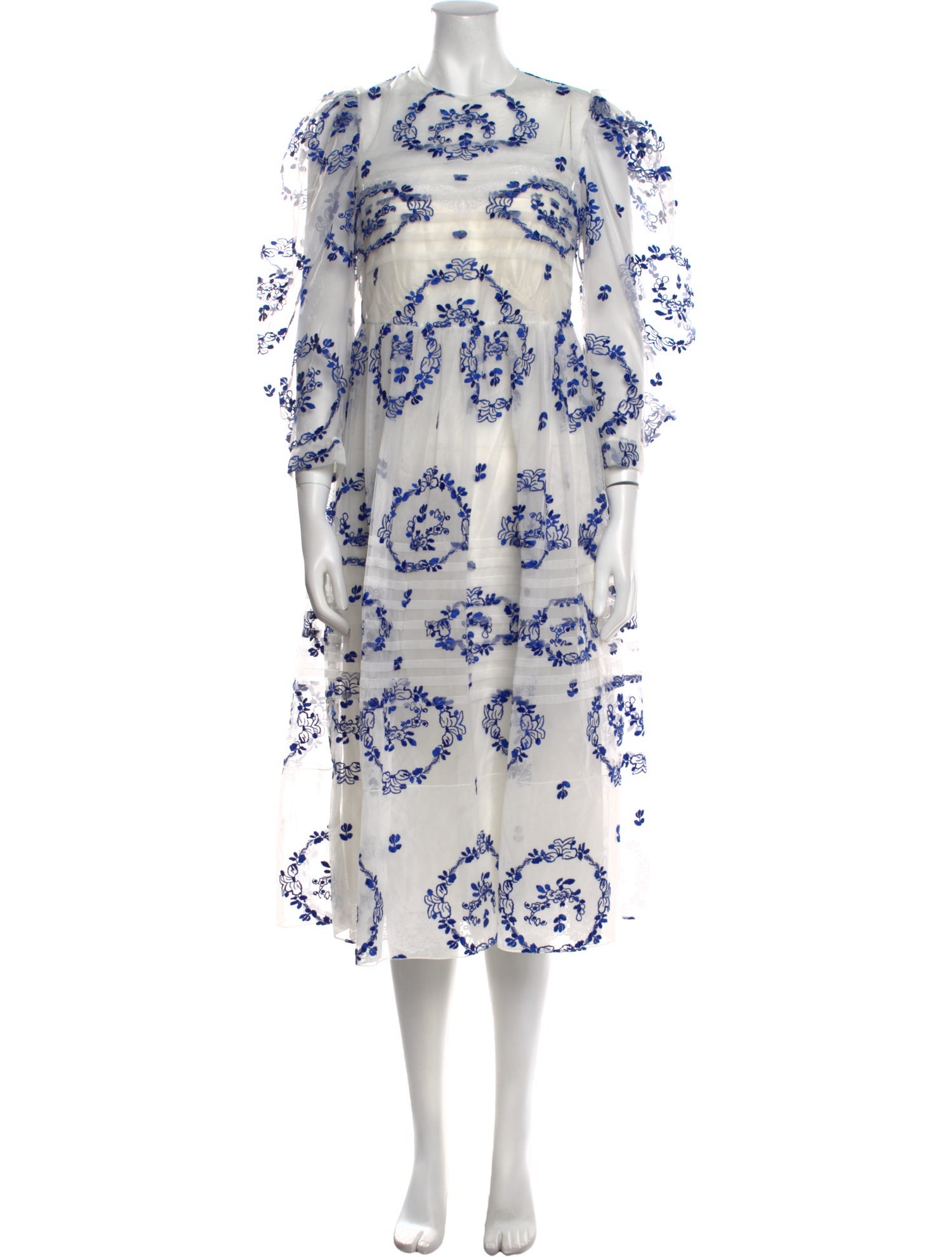 Simone Rocha Floral Print Midi Length Dress