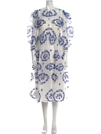 Simone Rocha Floral Print Midi Length Dress