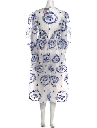 Simone Rocha Floral Print Midi Length Dress