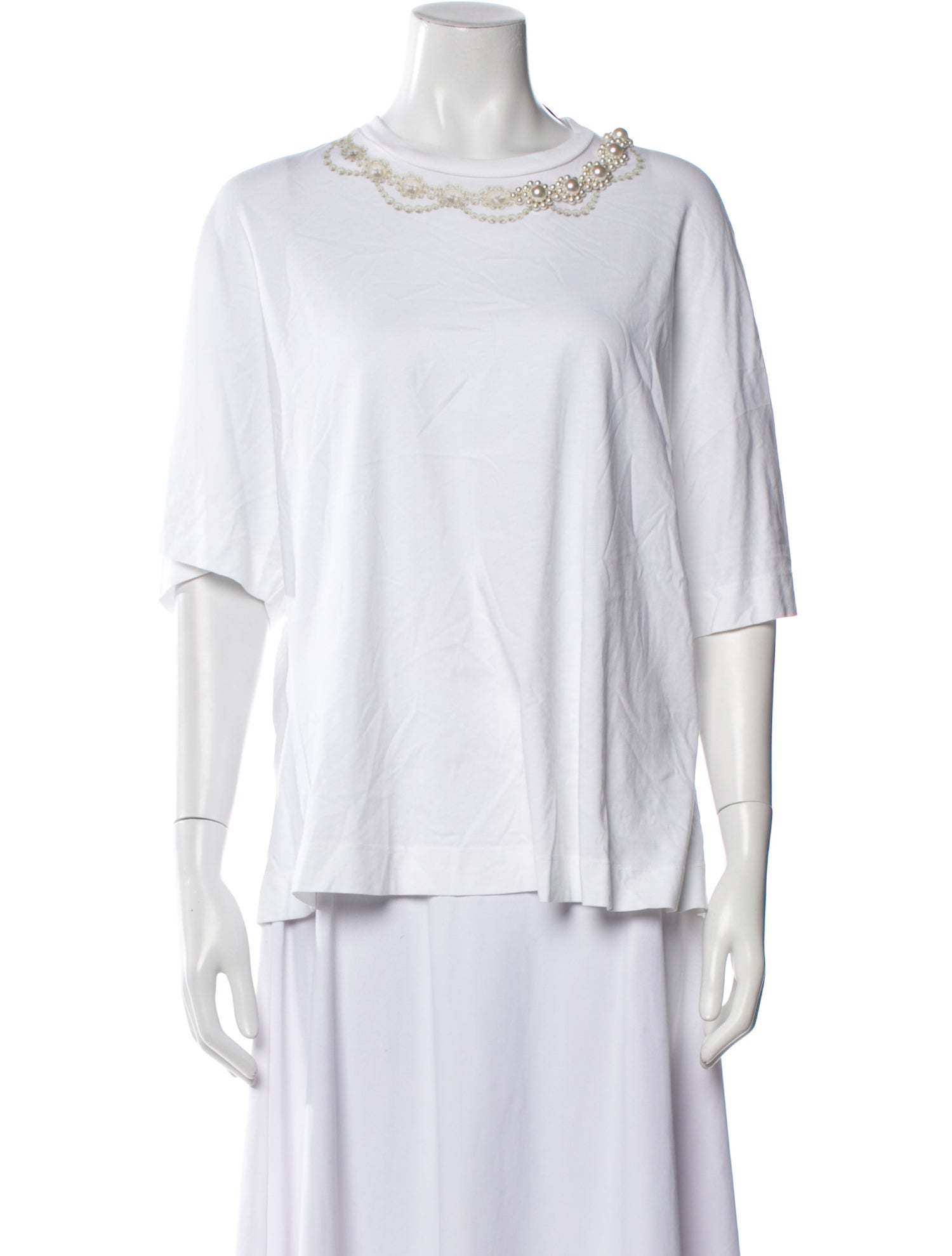 Simone Rocha Scoop Neck Three-Quarter Sleeve T-Shirt